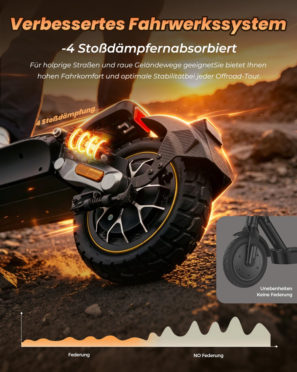 E-Scooter mit Straßenzulassung V5 Pro, 10 Zoll Elektroroller mit 500W Motor, 48V 12,5 Ah Akku und bis zu 70 km Reichweite, duales Bremssystem für