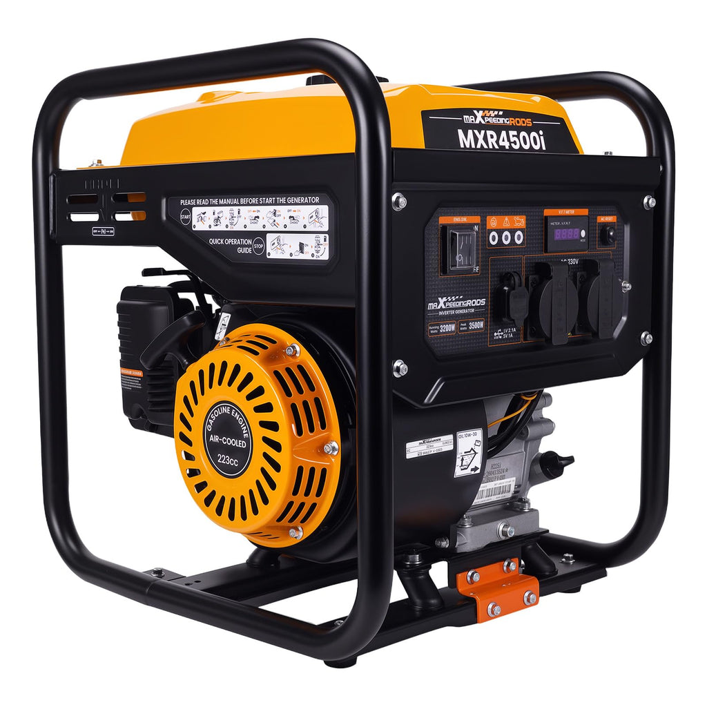 Inverter Stromgenerator 3500W Benzin 4 Takt 223cc tragbar mit 3200W Dauerleistung, 230V und Überlastschutz