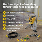 Airless Farbsprühsystem Control Pro 250 M mit 110 bar Druck und 9 m Schlauch für Wandfarben, Lacke und Lasuren