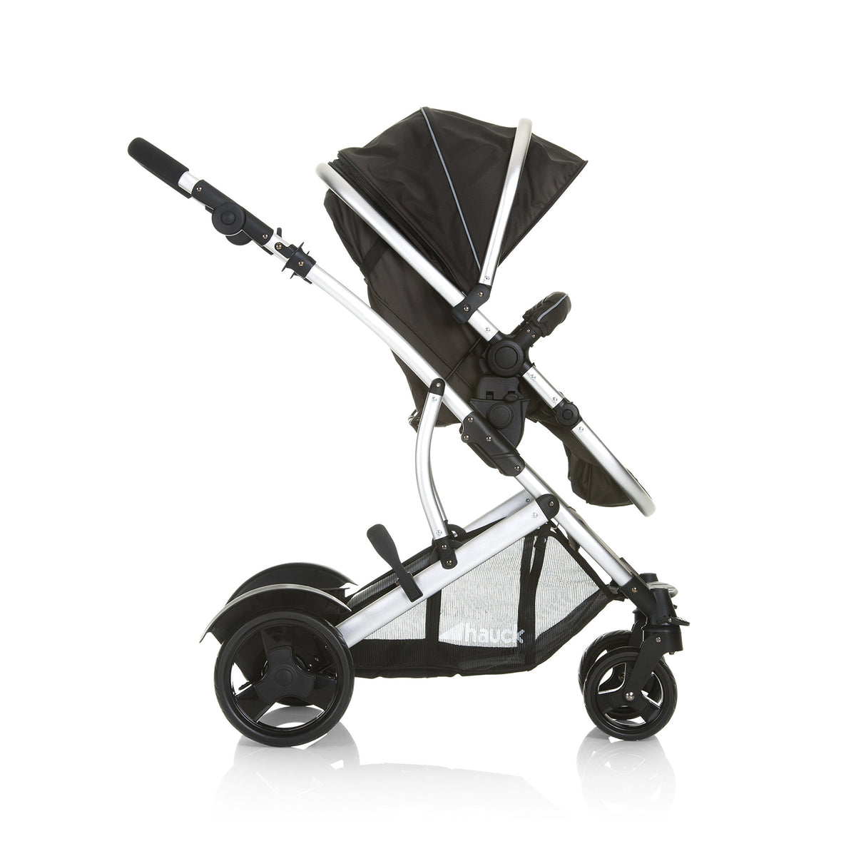 Geschwisterwagen Duett 2 für Kinder bis je 15 kg, umbaubarer Hauptsitz mit Liegeposition und abnehmbarem Zweitsitz, inkl. Regenschutz