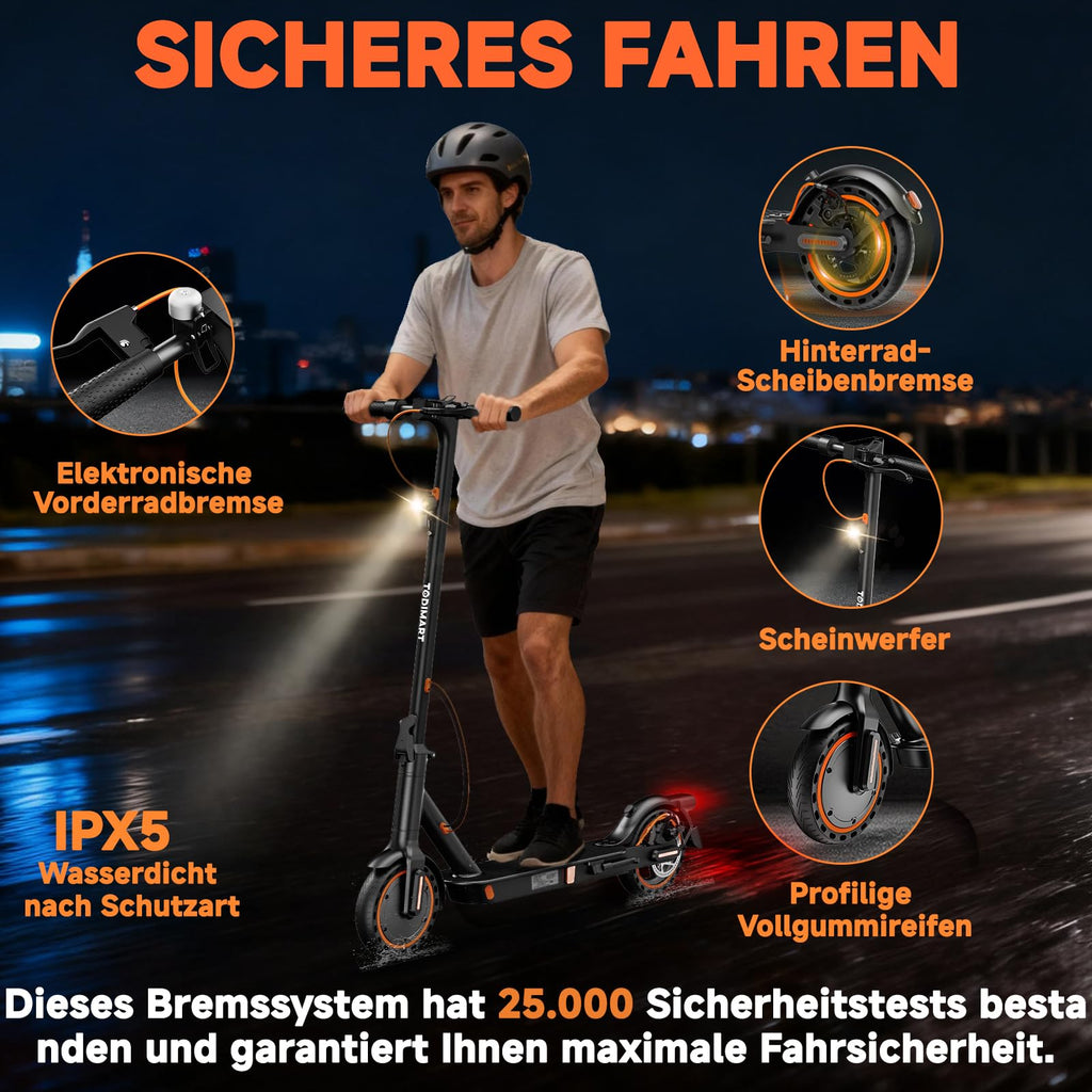 E-Scooter S3 mit Straßenzulassung ABE, 35 km Reichweite, 350 W Motor und App-Steuerung