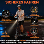 E-Scooter S3 mit Straßenzulassung ABE, 35 km Reichweite, 350 W Motor und App-Steuerung