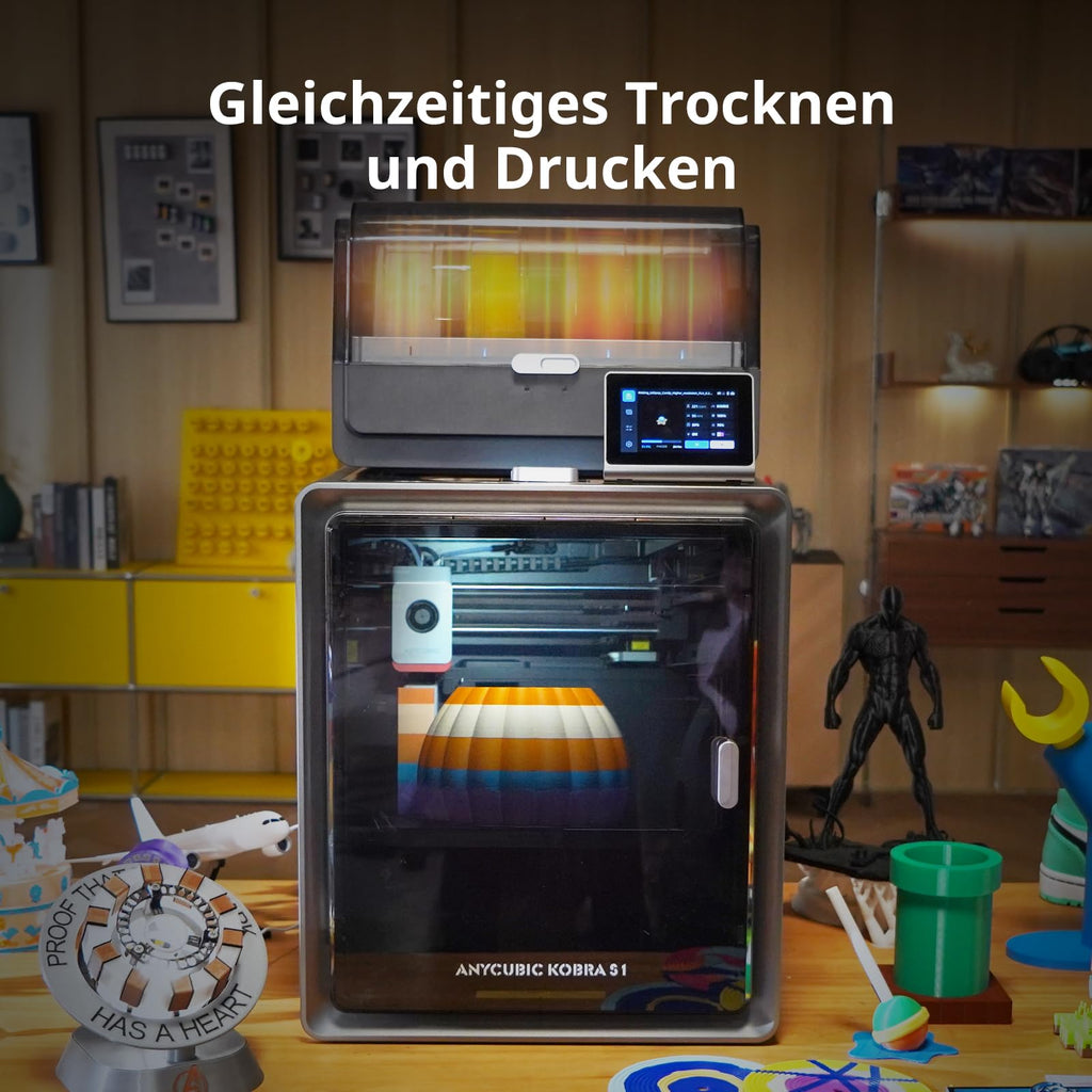 3D-Drucker Kobra S1 Combo mit Mehrfarbdruck in 4 Farben und Trocknen während des Druckens, 600 mm/s