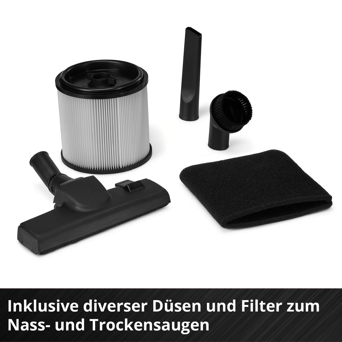 Nass-Trockensauger TC-VC 2580 SACL mit 1100 W, HEPA-Filter und Automatiksteckdose, inkl. Fugen-, Polster- und Kombidüse