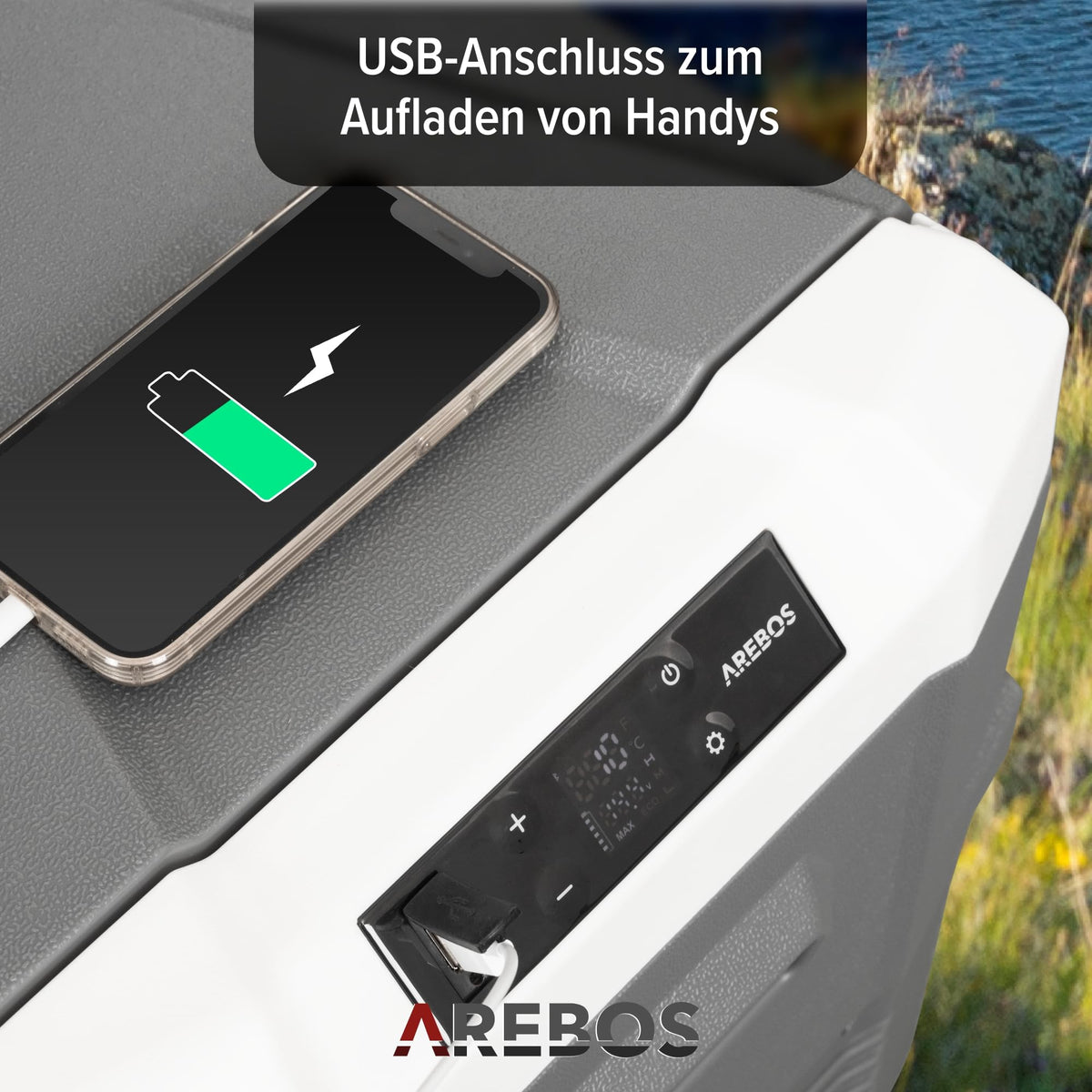 Kompressor-Kühlbox 35 Liter mit App-Steuerung und Kalt- und Warmfunktion bis -20 °C für Auto und Camping