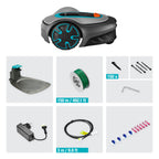 Mähroboter SILENO minimo 250 m² mit Bluetooth App 15 cm Schnittbreite 57 dB Begrenzungskabel und Ladestation