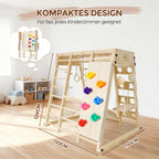 Klettergerüst klappbar für Kinder ab 1 Jahr, 10-in-1 Indoor Spielplatz aus Kiefernholz