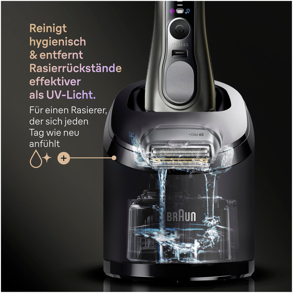 Elektrischer Rasierer Series 9 PRO+ 9665cce für Herren, Graphit, mit 6-in-1 SmartCare Center und Reiseetui