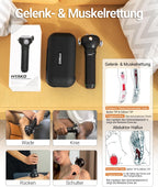 Massagepistole R1 Pro Max mit 360° Massagekopf, 5 Aufsätzen und 120 Hz Tiefengewebe-Vibration