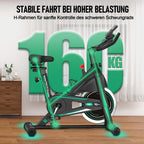 Heimtrainer Fahrrad mit 0-100% Widerstand, LCD-Display und Tablet-Halterung, bis 160 kg, 15 kg Schwungrad