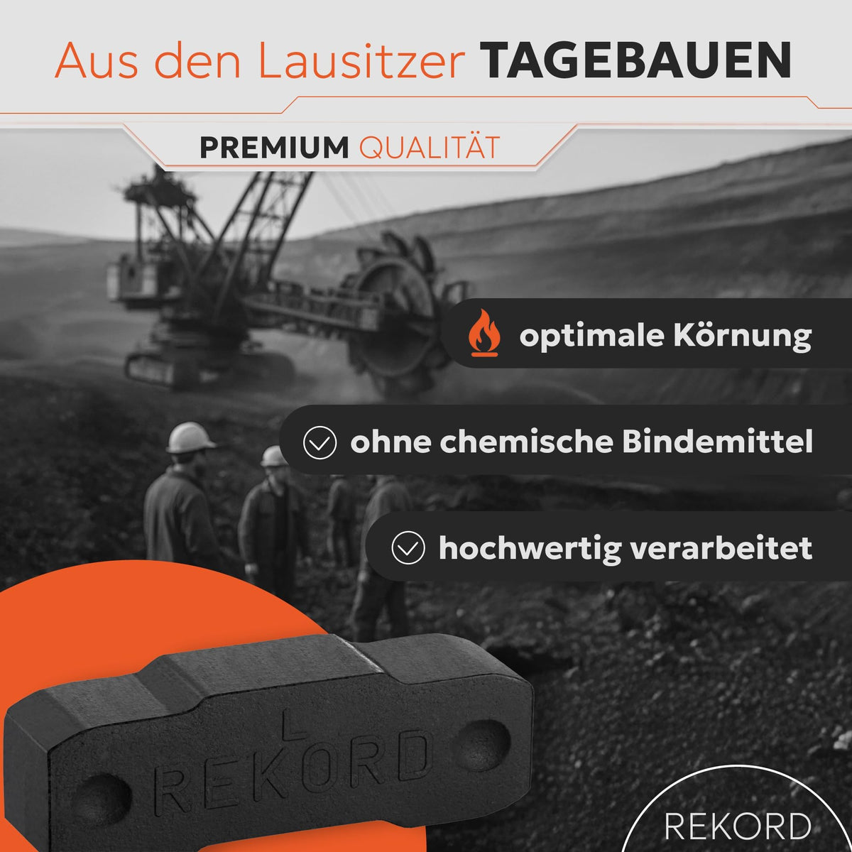 Braunkohlebriketts 900 kg 90 x 10 kg Palette Papierverpackung mit langanhaltender Glut und geringem Schwefelanteil