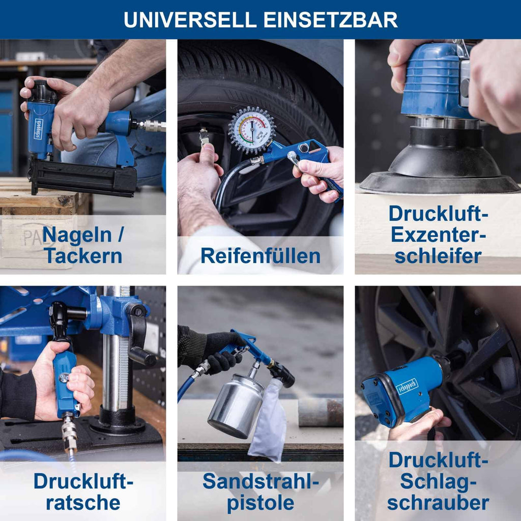 Druckluftkompressor HC53DC, 2200 W, 50 L Kessel, 10 bar, 412 L/min Ansaugleistung, ölgeschmiert, Doppelzylinder