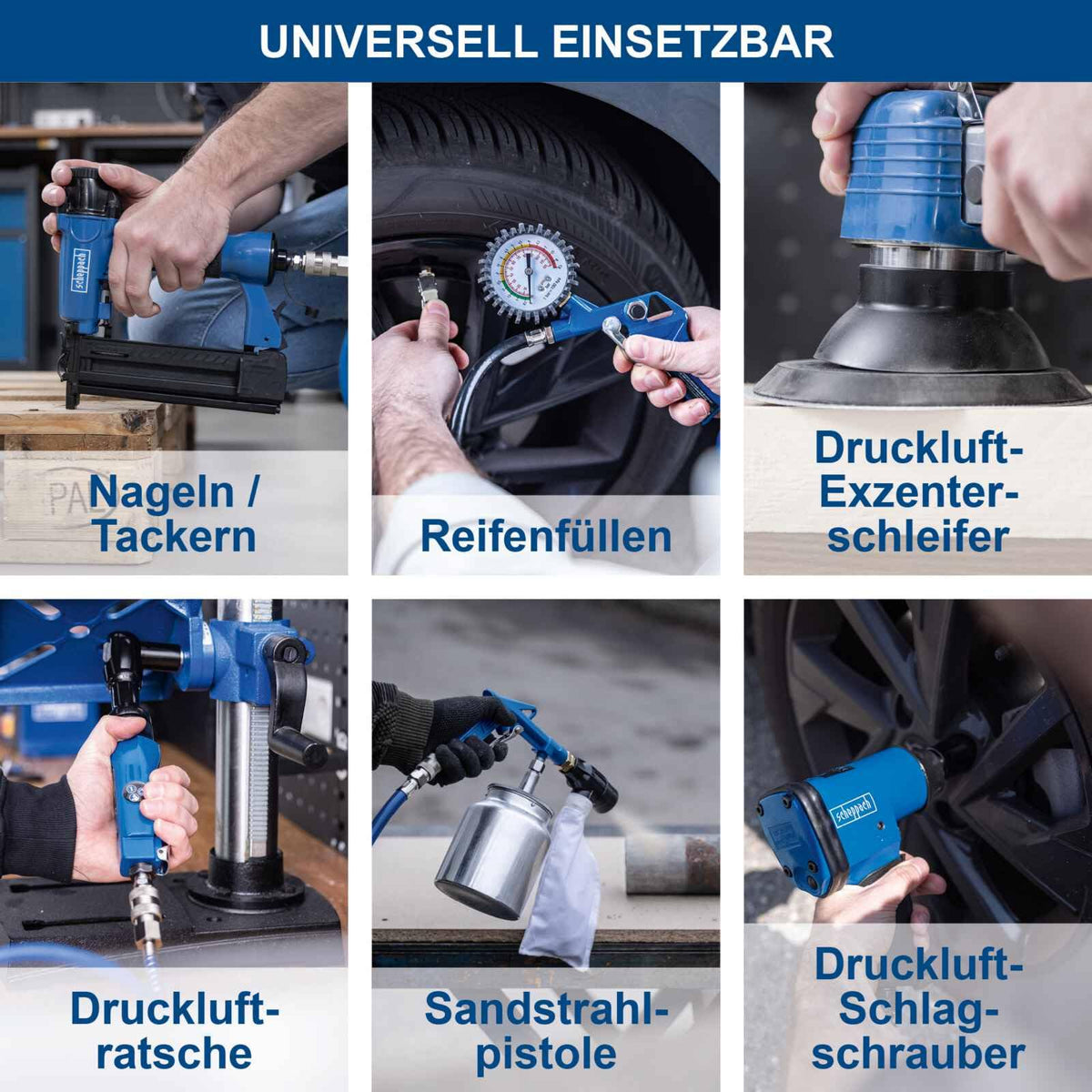 Druckluftkompressor HC53DC, 2200 W, 50 L Kessel, 10 bar, 412 L/min Ansaugleistung, ölgeschmiert, Doppelzylinder