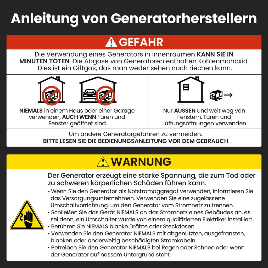 Inverter Stromgenerator 3500W Benzin 4 Takt 223cc tragbar mit 3200W Dauerleistung, 230V und Überlastschutz