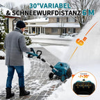 Akku-Schneefräse für Makita 18V Akku, 1000W Bürstenlos mit Rollen, 32 cm Arbeitsbreite und 18 cm Schneehöhe