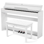 Digitalpiano-Set mit 88 halbgewichteten Tasten, Klavierhocker und 3 Pedalen in Weiß