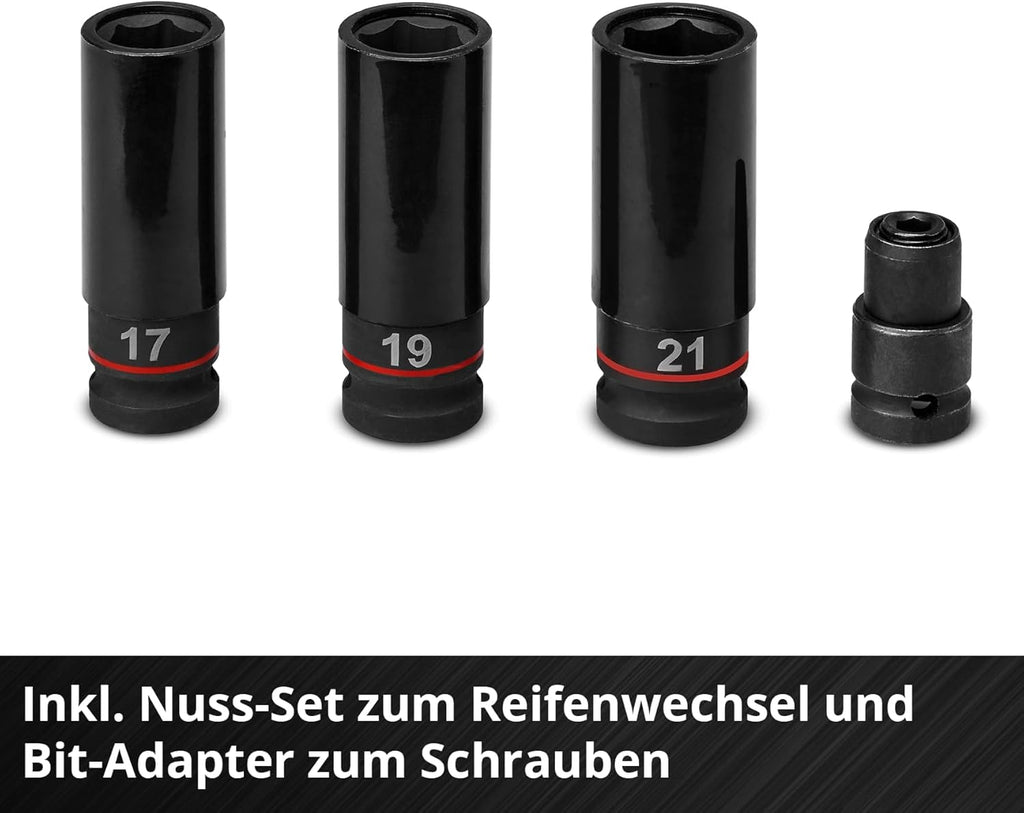 Akku-Schlagschrauber TP-CW 18/750-C Li BL Solo mit 750 Nm, 1/2 Zoll Vierkant, Bit-Adapter und Nuss-Set, ohne Akku und Ladegerät