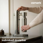 Wassersprudler aus Edelstahl mit 2x 1,1 L Edelstahlflaschen und Druckablassventil für geschmacksneutrales Sprudelwasser