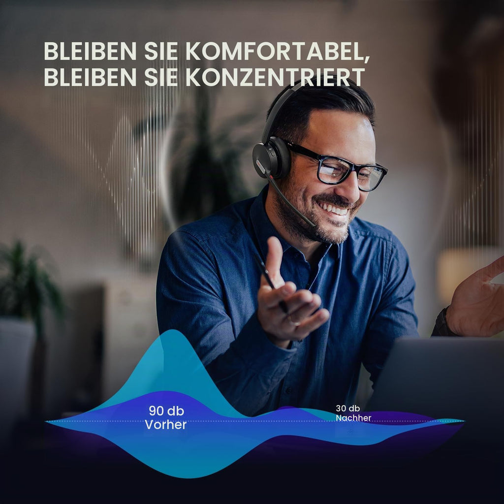 Kabelloses DECT-Büro-Headset WH64 Pro mit 3,5-Zoll-Touchscreen-Basisstation und Bluetooth