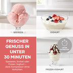 Eismaschine und Joghurtbereiter 2-in-1 mit Kompressor, 1,2 L, EZ 7407, inkl. Rezeptbuch