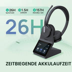 Kabelloses DECT-Büro-Headset WH64 Pro mit 3,5-Zoll-Touchscreen-Basisstation und Bluetooth