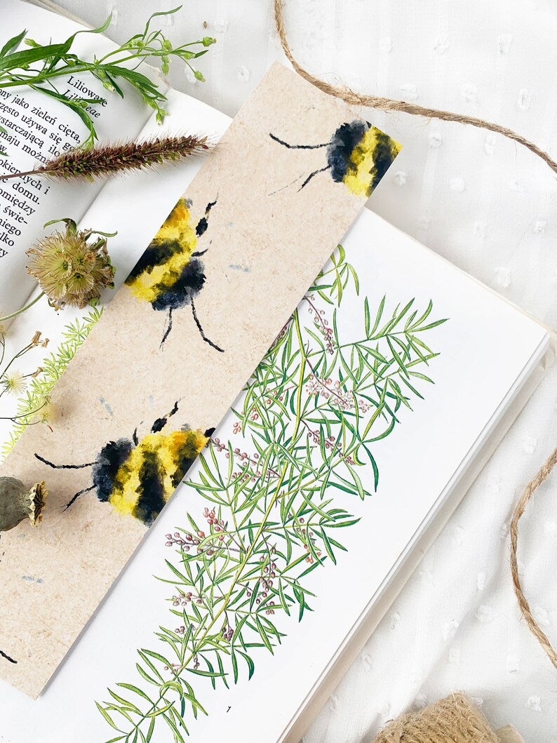 3er Set Hummel-Lesezeichen, Bienen-Lesezeichen, Papier-Lesezeichen, Vintage, Buch-Accessoires