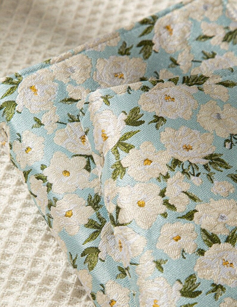 A6/A5 White Camellia Planer 6-Ring Ordner Notizbuch, Nachfüllbar, Handgemacht, 80 Blatt, Blanko/Gitter/Linie/Kraft