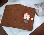 A5 A6 Loseblatt Notizbuch mit Stoffbezug, handgefertigtes Woll-Notizbuch, Hardcover Journal mit besticktem Blumenmuster, 120 Seiten