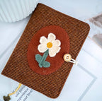 A5 A6 Loseblatt Notizbuch mit Stoffbezug, handgefertigtes Woll-Notizbuch, Hardcover Journal mit besticktem Blumenmuster, 120 Seiten