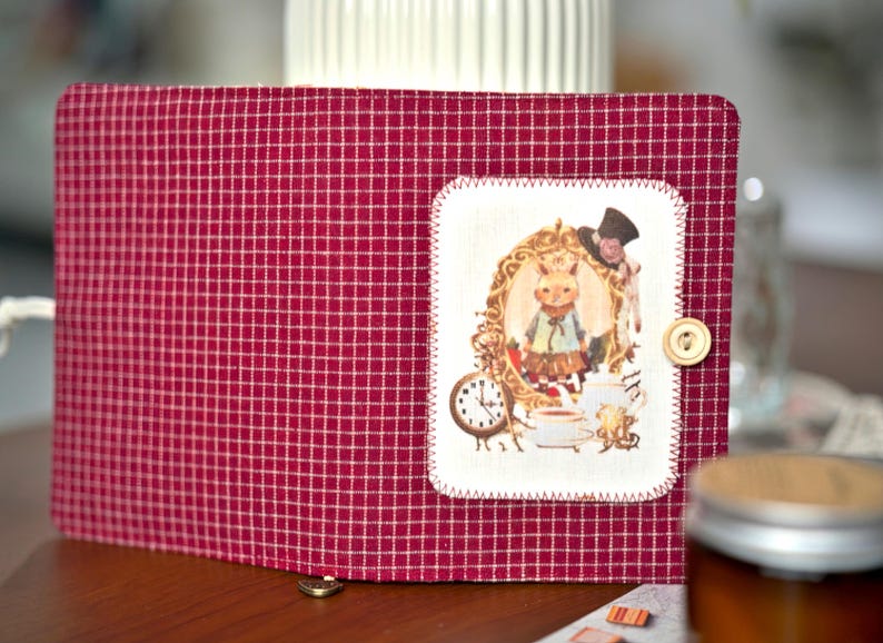 Handgemachtes Stoffbuch Vintage Patchwork Kaninchen Design - A5/A6 Loseblatt & Drahtgebunden
