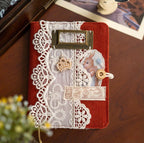Lace Bunny Besticktes Journal: Handgemachtes Stoff-Notizbuch, A5 A6