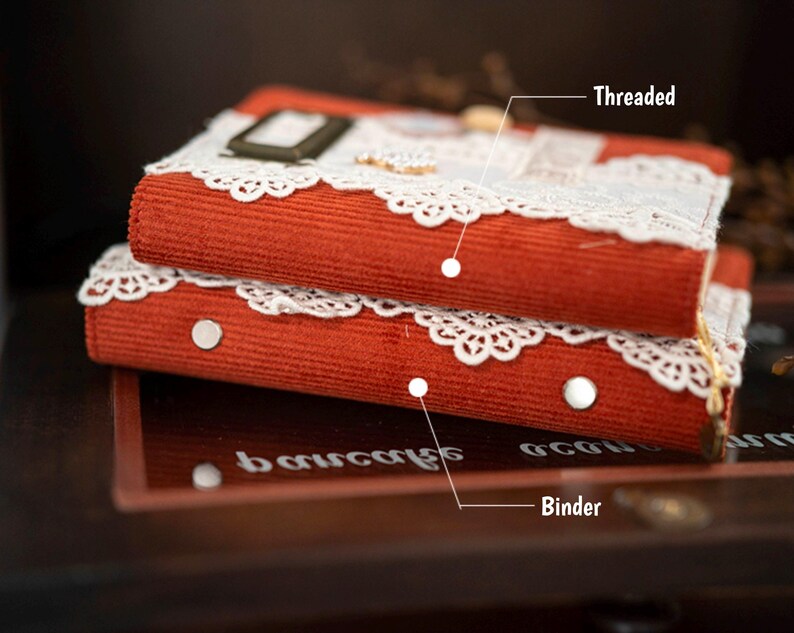Lace Bunny Besticktes Journal: Handgemachtes Stoff-Notizbuch, A5 A6