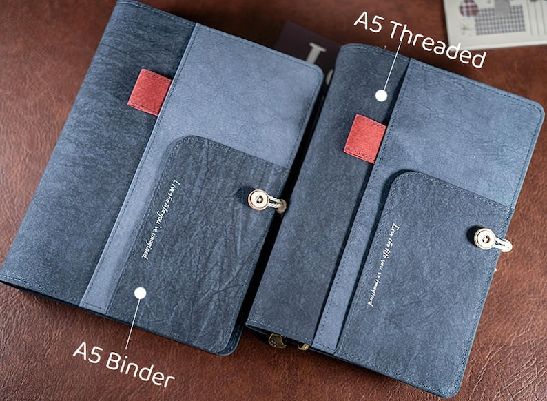 A6 A5 Notizbuch mit austauschbaren Seiten, Retro‑Ringbinder‑Tagebuch, Stoff‑Hardcover‑Notizbuch