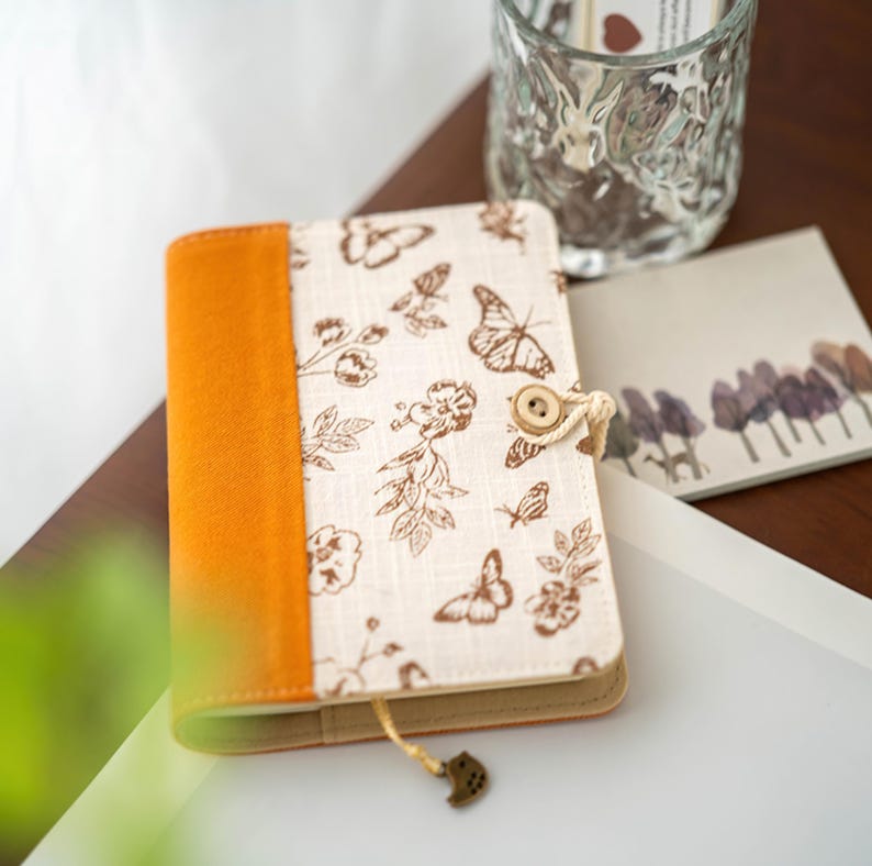 A5 A6 Vintage Schmetterling Binder Ringe Journal, Stoff Hardcover Notizbuch, austauschbare Einsätze