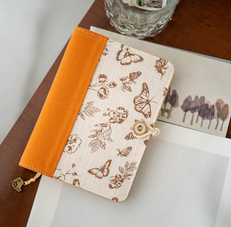 A5 A6 Vintage Schmetterling Binder Ringe Journal, Stoff Hardcover Notizbuch, austauschbare Einsätze