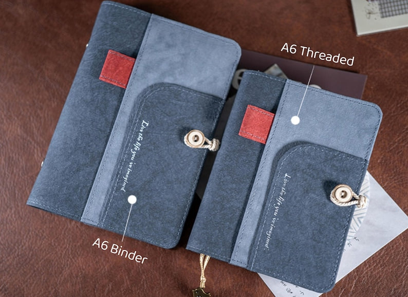 A6 A5 Notizbuch mit austauschbaren Seiten, Retro‑Ringbinder‑Tagebuch, Stoff‑Hardcover‑Notizbuch