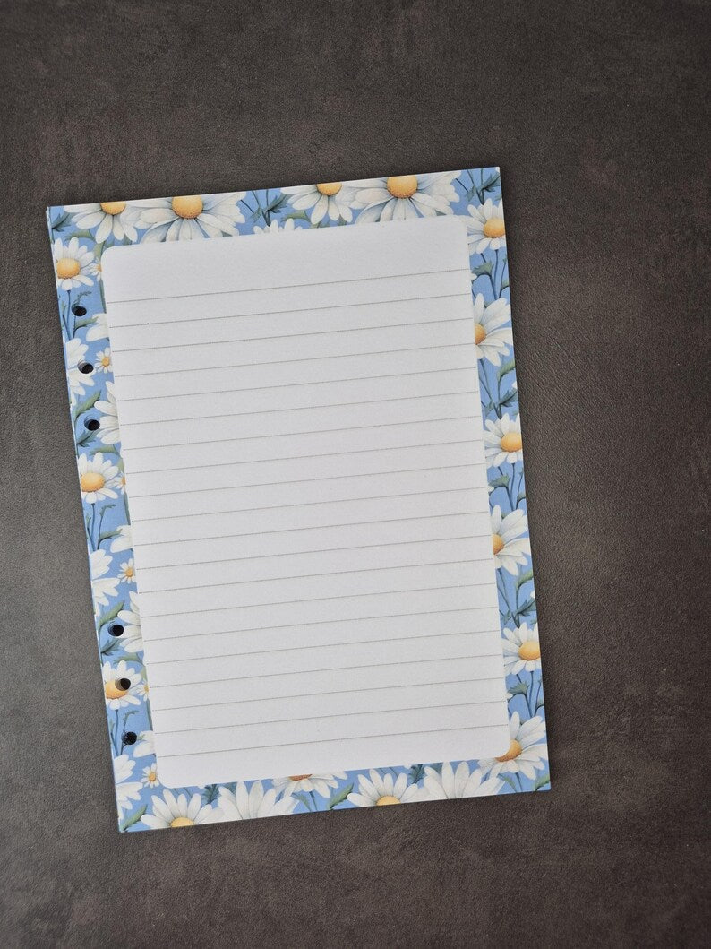 A5 Einlagen Ersatzblätter Refills mit Blumenmuster, 15/30/60 Blatt, 90g/m² Papier