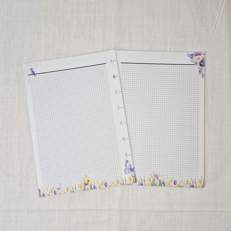 A5 Planer Notizeinlagen | 60 oder 120 Seiten | Gelocht für 6-Ring | 90 g/m² Papier | Handgefertigt