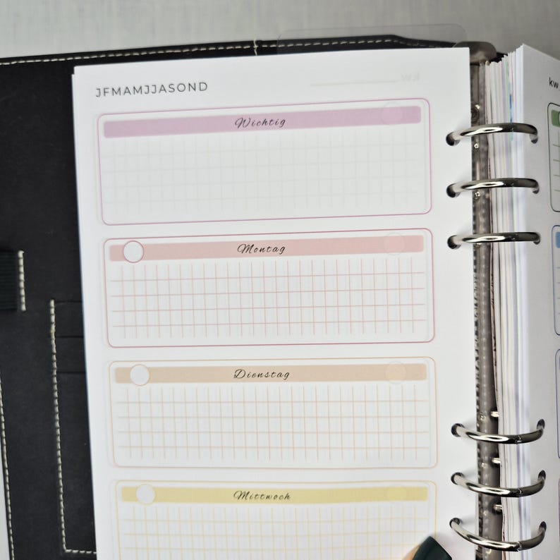 Undatierter Wochenplaner A5 Regenbogen-Design 52 Wochen Notizbuch