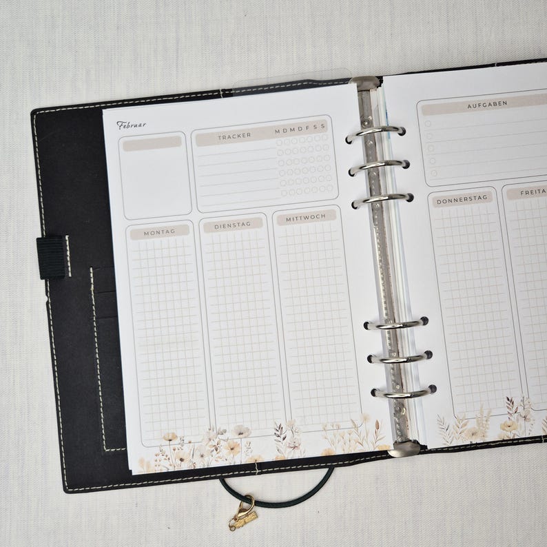 A5 Woche auf 2 Seiten Undatiert für Ringplaner oder Discbound Planer, 12 Monate, 75 Blatt