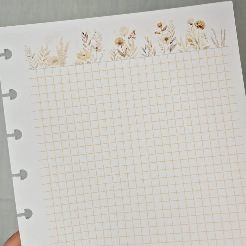 Blumen-Motiv Einlegeblätter DIN A5 | Einsätze für Planer, Ringbuch, Discbuch