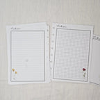 Notizeinlagen für Personal und A5 Planer, 90 g/m² Papier, liniert, kariert, gepunktet, blanko, 15/30/60 Blatt