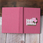 Handgesticktes Notizbuch A5 A6, Blumenmuster, Leinen Hardcover, Tagebuch