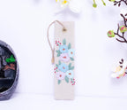 Handgesticktes Leinen Lesezeichen 15x5 cm | Blumen- & Tiermotive