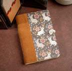 A5 A6 Floral Stickerei Journal Notizbuch, handgemachtes Stofftagebuch, nachfüllbar, Blumenmuster, Kokosnussknopf