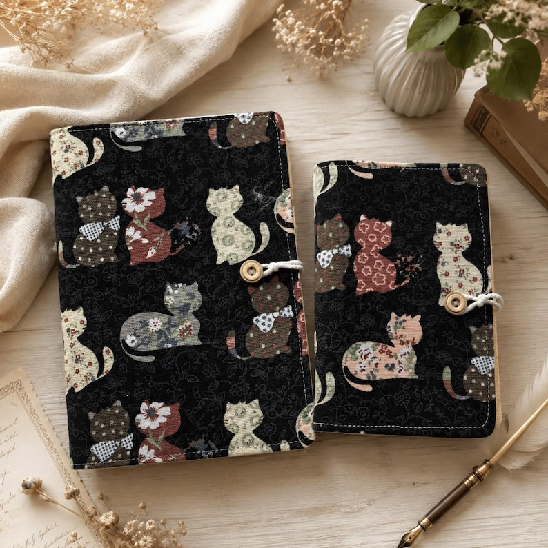 Notizbuch mit Katzenmotiv, nachfüllbares Tagebuch, Kawaii-Planer, A5 und A6