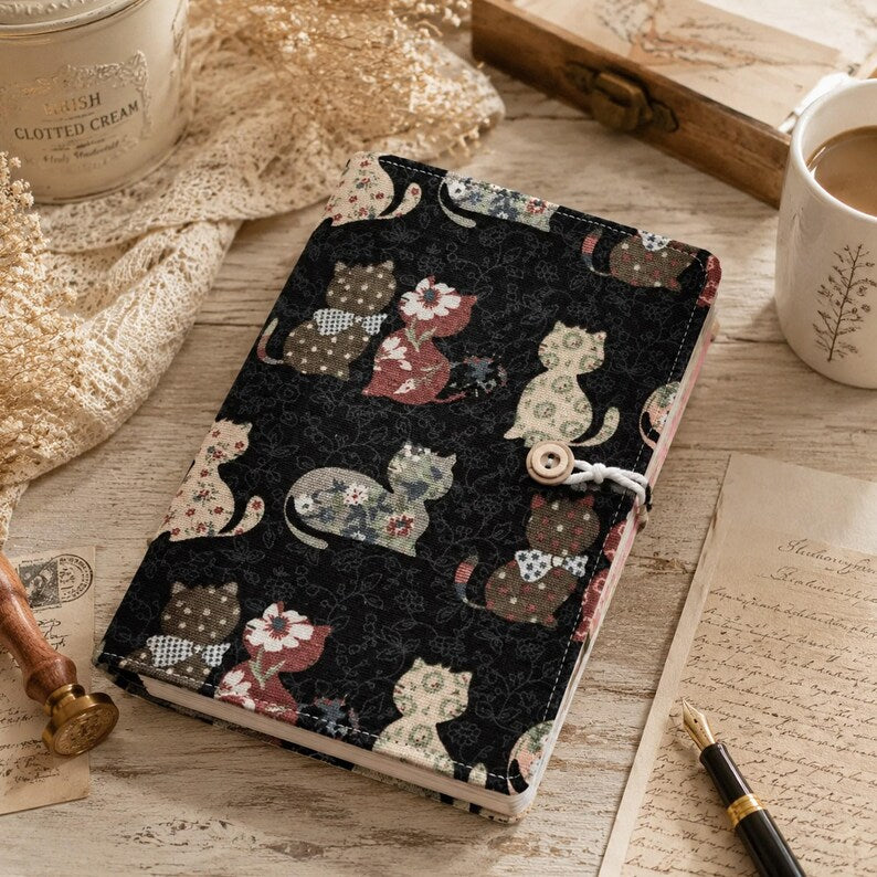 Notizbuch mit Katzenmotiv, nachfüllbares Tagebuch, Kawaii-Planer, A5 und A6