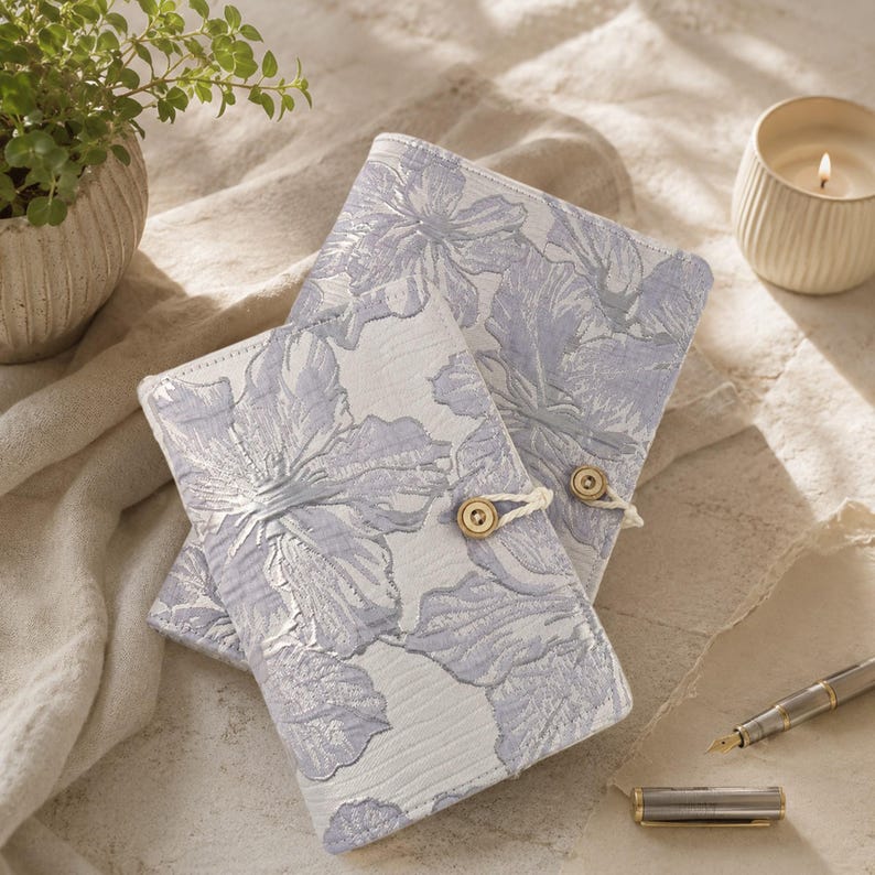 Notizbuch mit Lavendel-Blumenmuster, nachfüllbares Journal, A5 und A6, blanko, kariert oder liniert