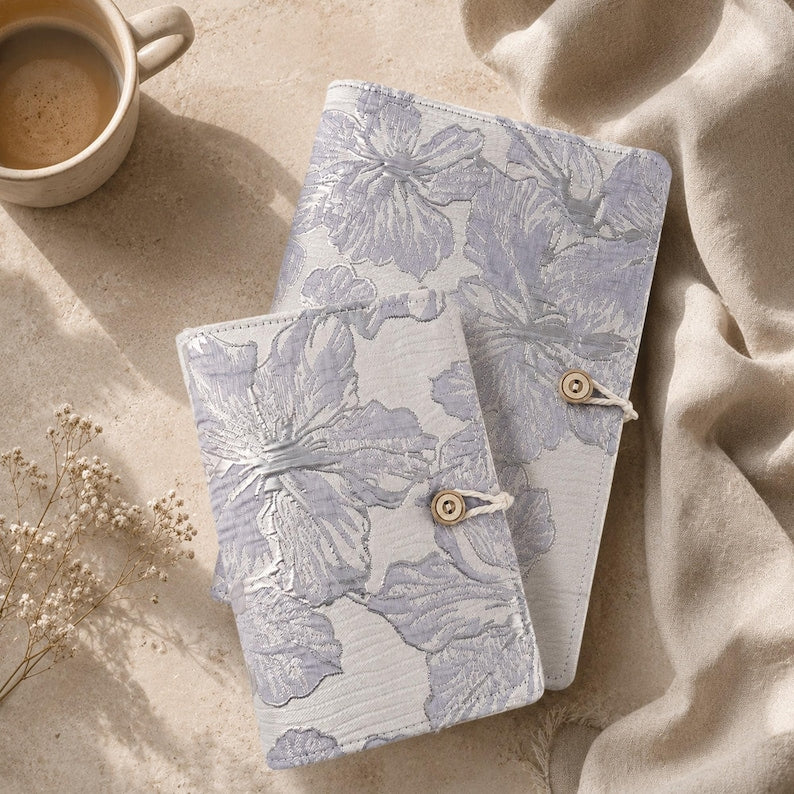 Notizbuch mit Lavendel-Blumenmuster, nachfüllbares Journal, A5 und A6, blanko, kariert oder liniert