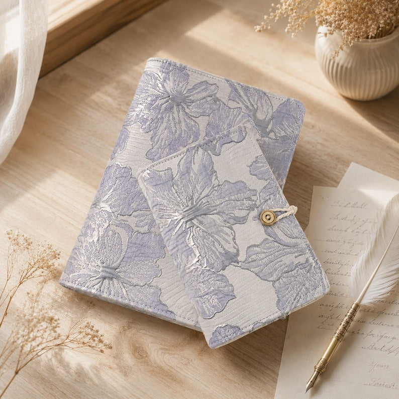 Notizbuch mit Lavendel-Blumenmuster, nachfüllbares Journal, A5 und A6, blanko, kariert oder liniert